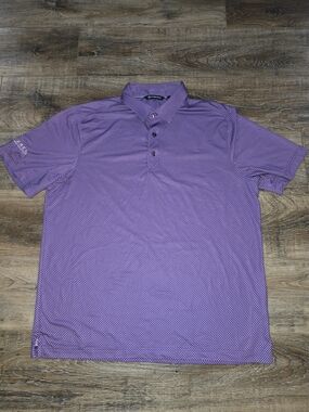 Cutter & Buck Golf Polo Mens Large W/ Logo DryTec 50 UPF - Purple Short Sleeve
